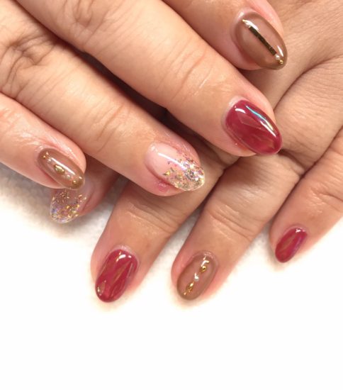 囲みグラデーションネイル💅